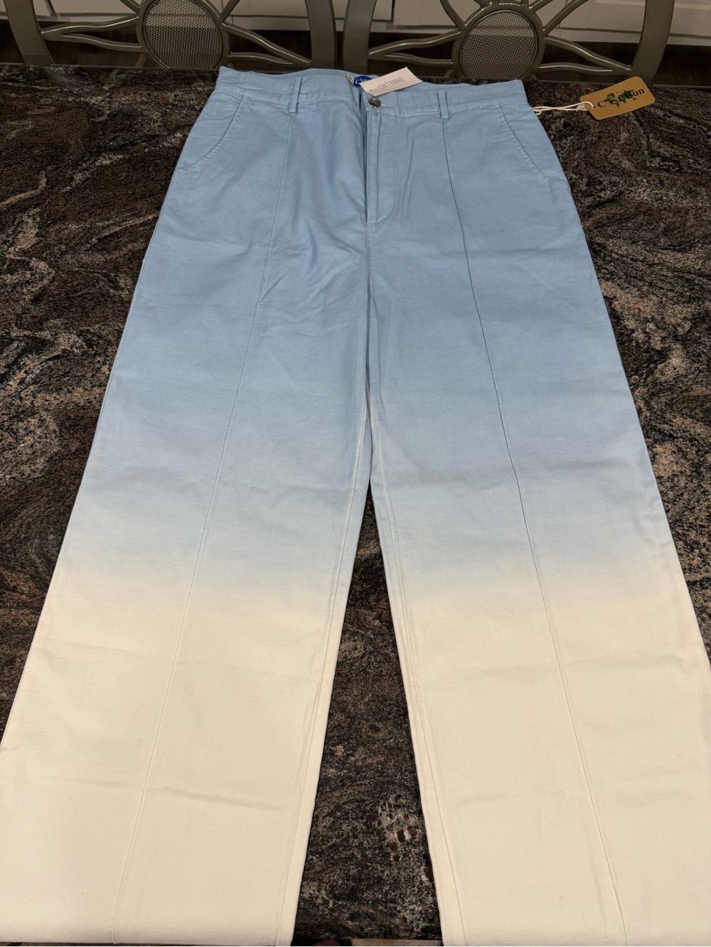 C’est Bon Men's Ombre Light Blue to White Dress Pants
